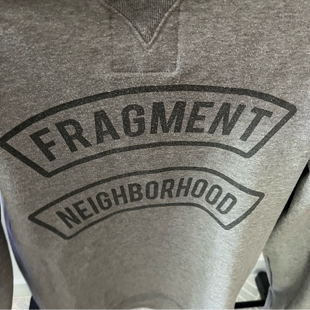 FRAGMENT x NEIGHBORHOOD sz S Gray Fleece Sweatshirt Long Sleeve Japan - Picture 9 of 12